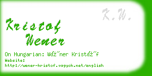 kristof wener business card